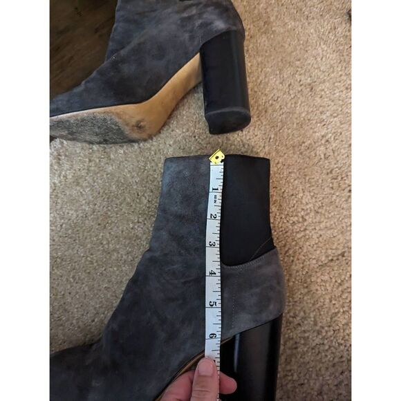 Rag & Bone Agnes grey suede block heel ankle boots sz 38 euc - Picture 8 of 9